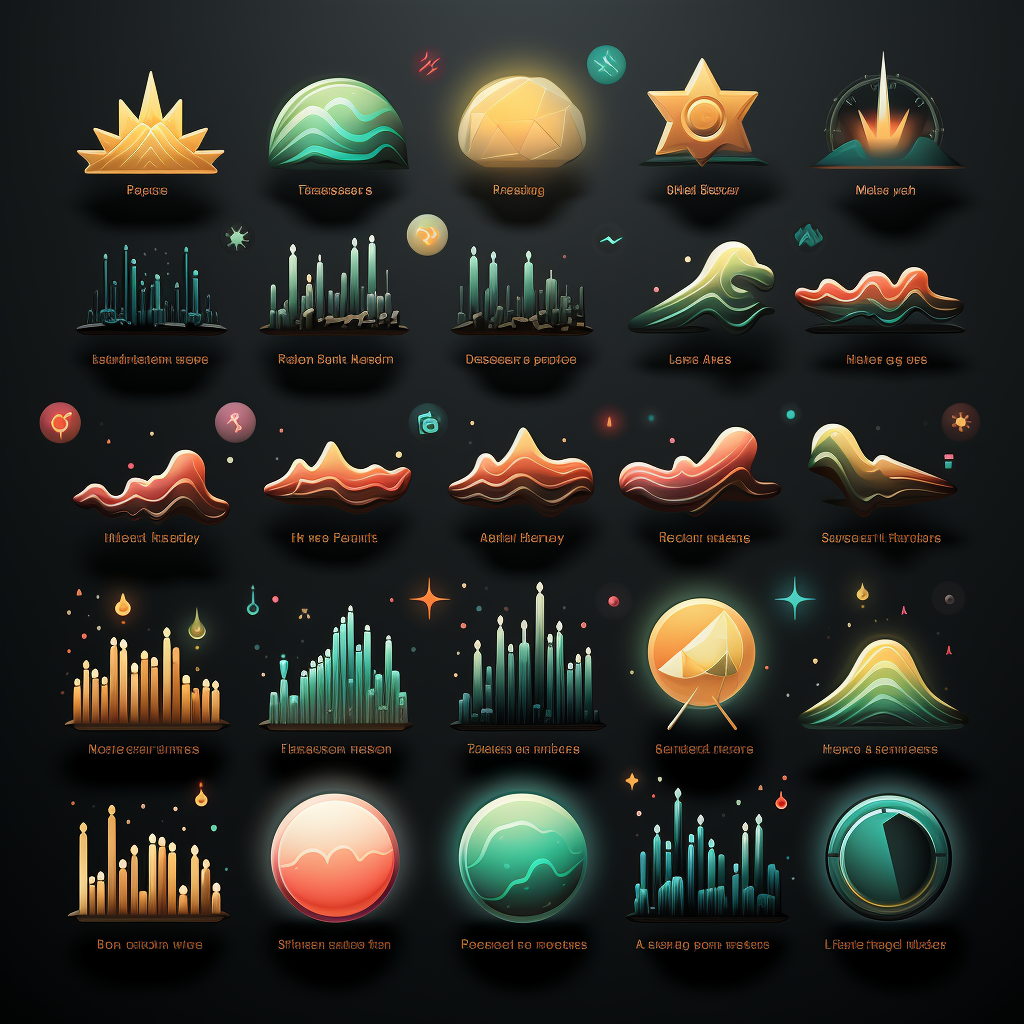 Colorful calming price icons