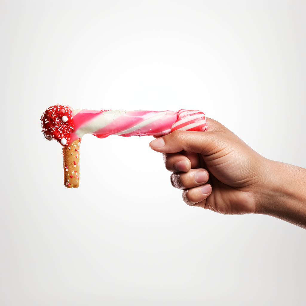 Tasty candy cane and dutch frikandel