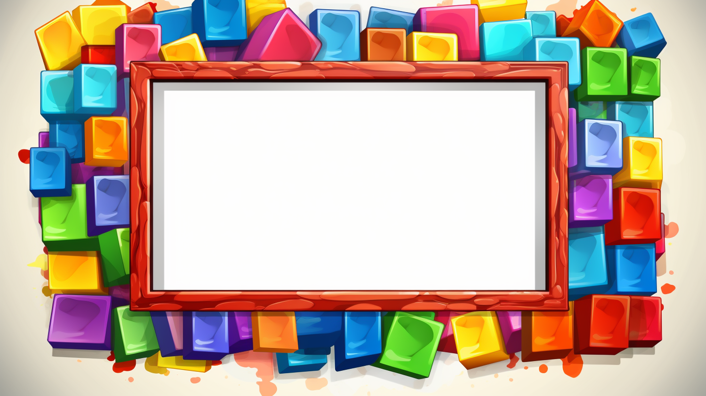 Colorful cartoon brick picture frame