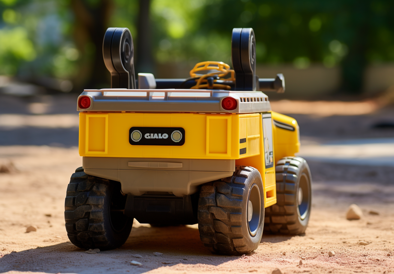 Colorful toy remote controlled construction truck