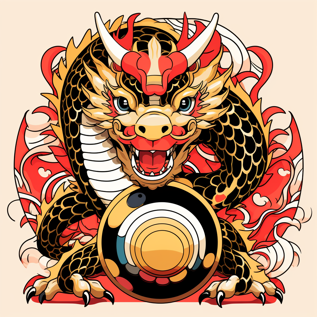 Colorful Chinese Dragon with Ball