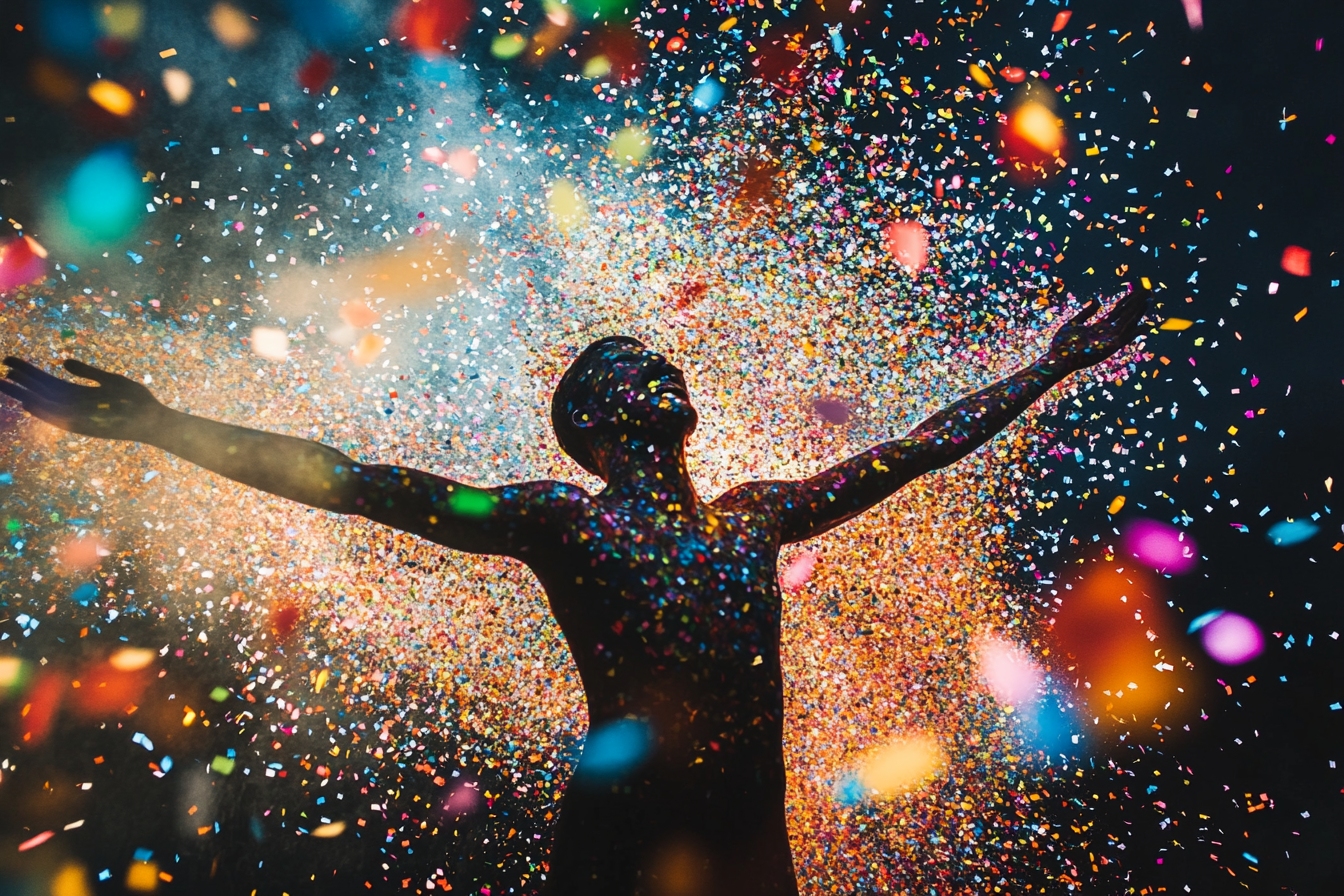 Bright Colorful Confetti Burst