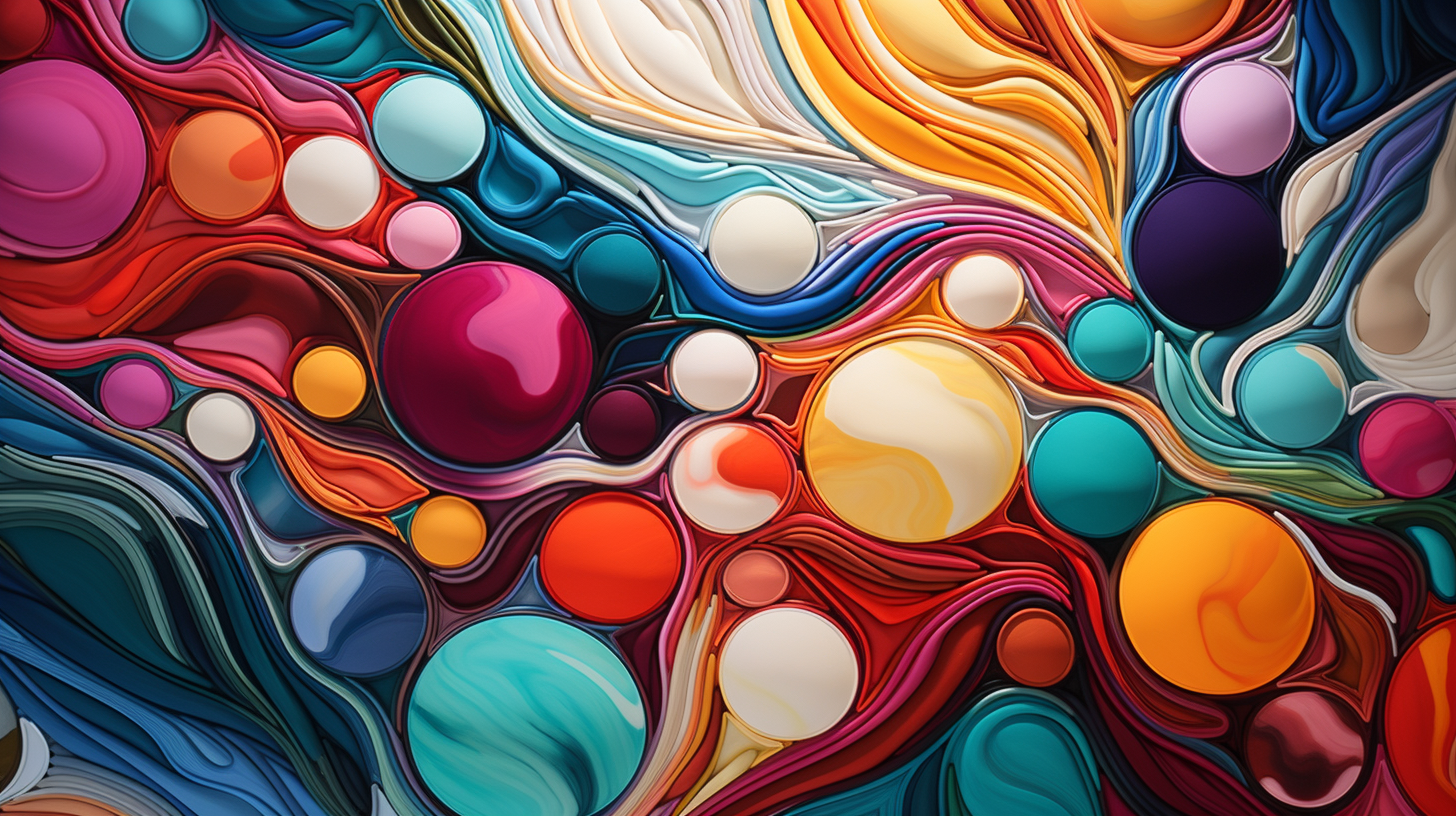 Colorful cotton balls abstract art design