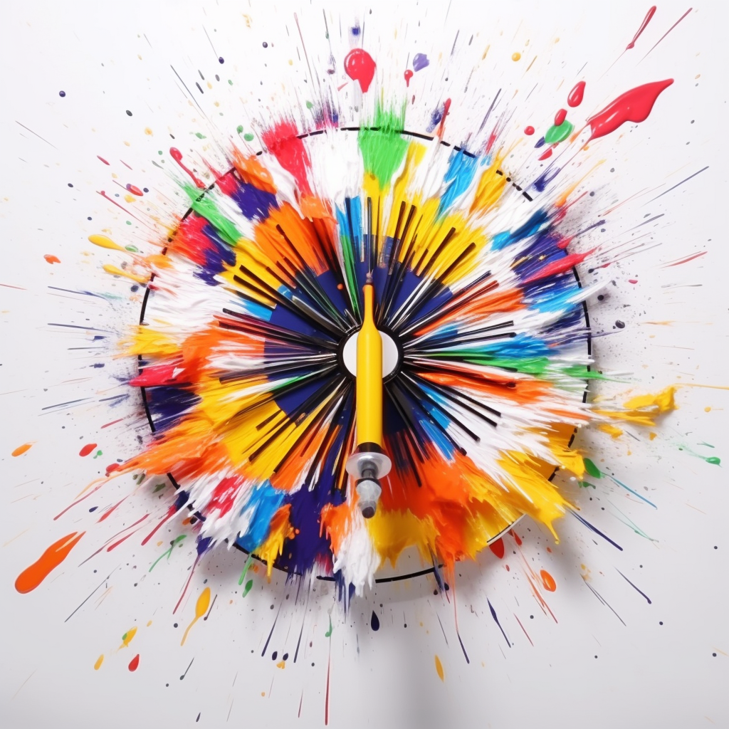 Colorful splashes on dartboard