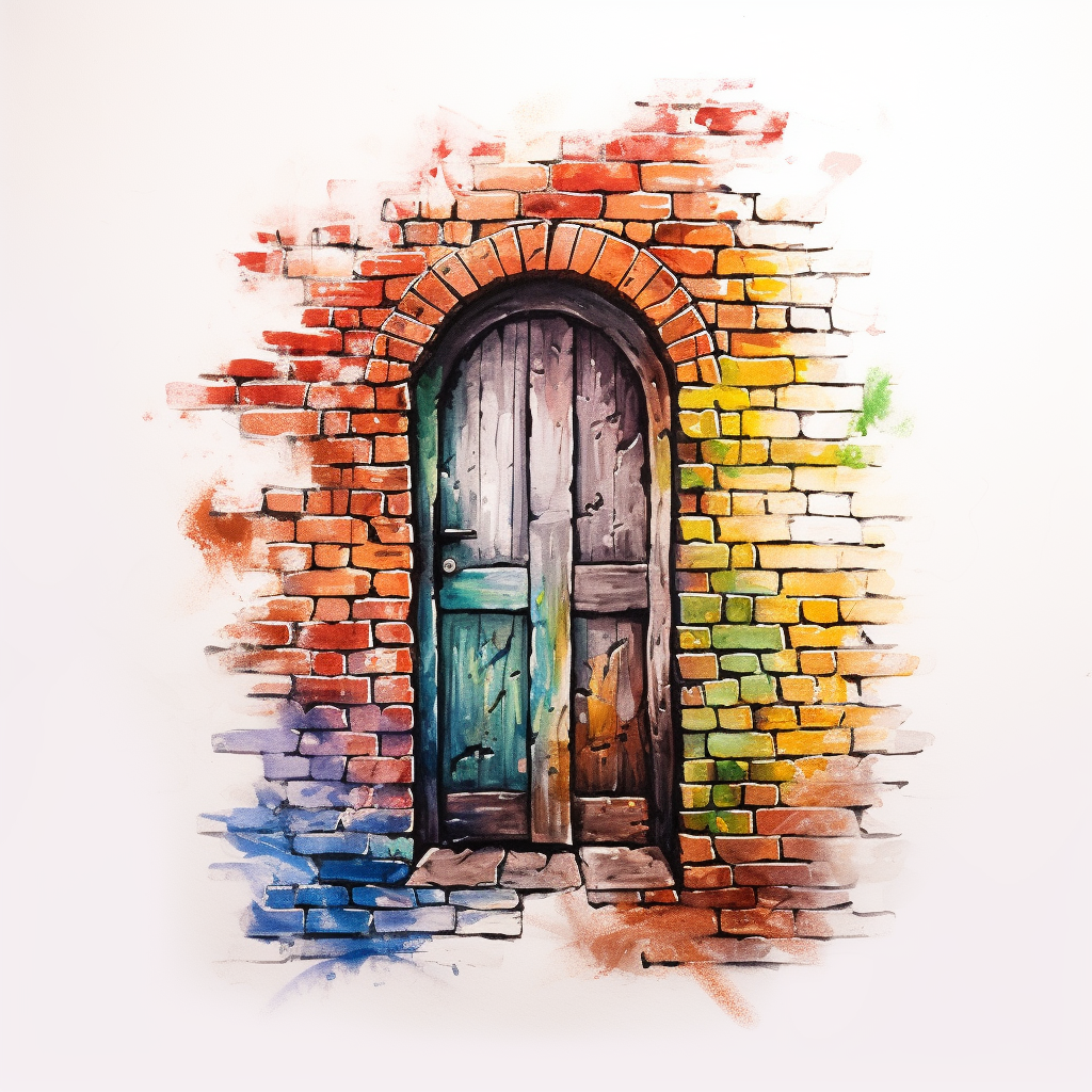 Illustration of a Colorful Door