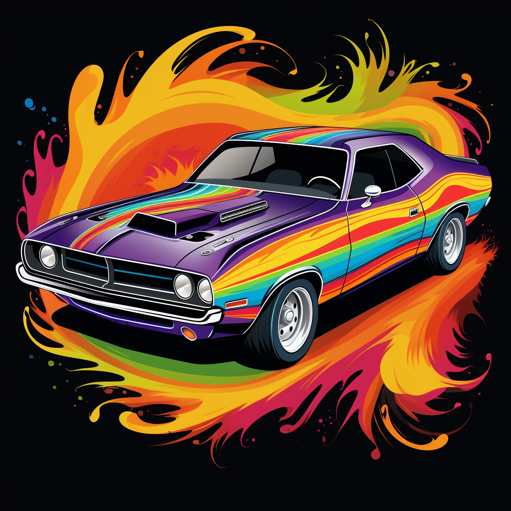 Colorful drag racing car illustration