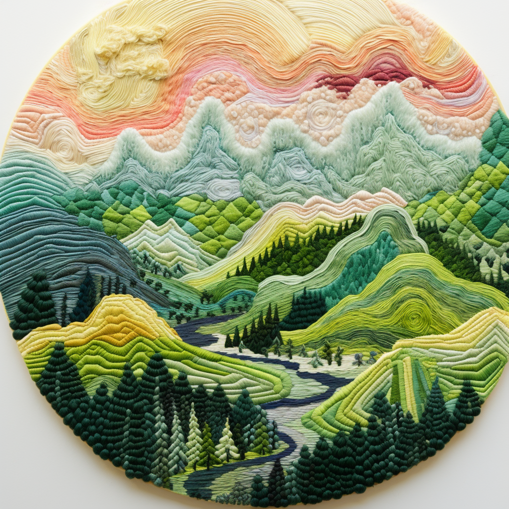 Intricate and colorful embroidery patch artwork