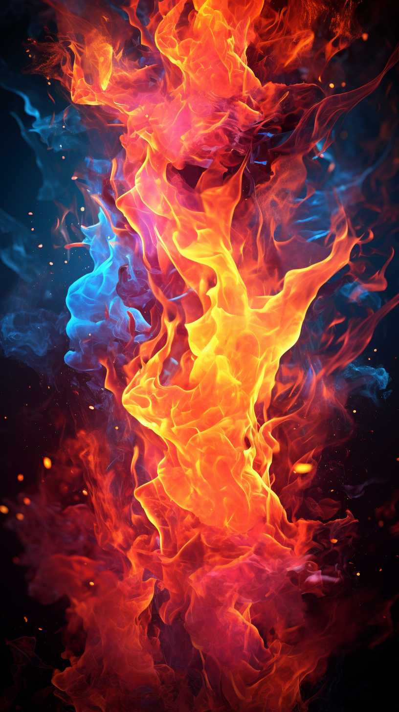 Vibrant fire sparks and flames