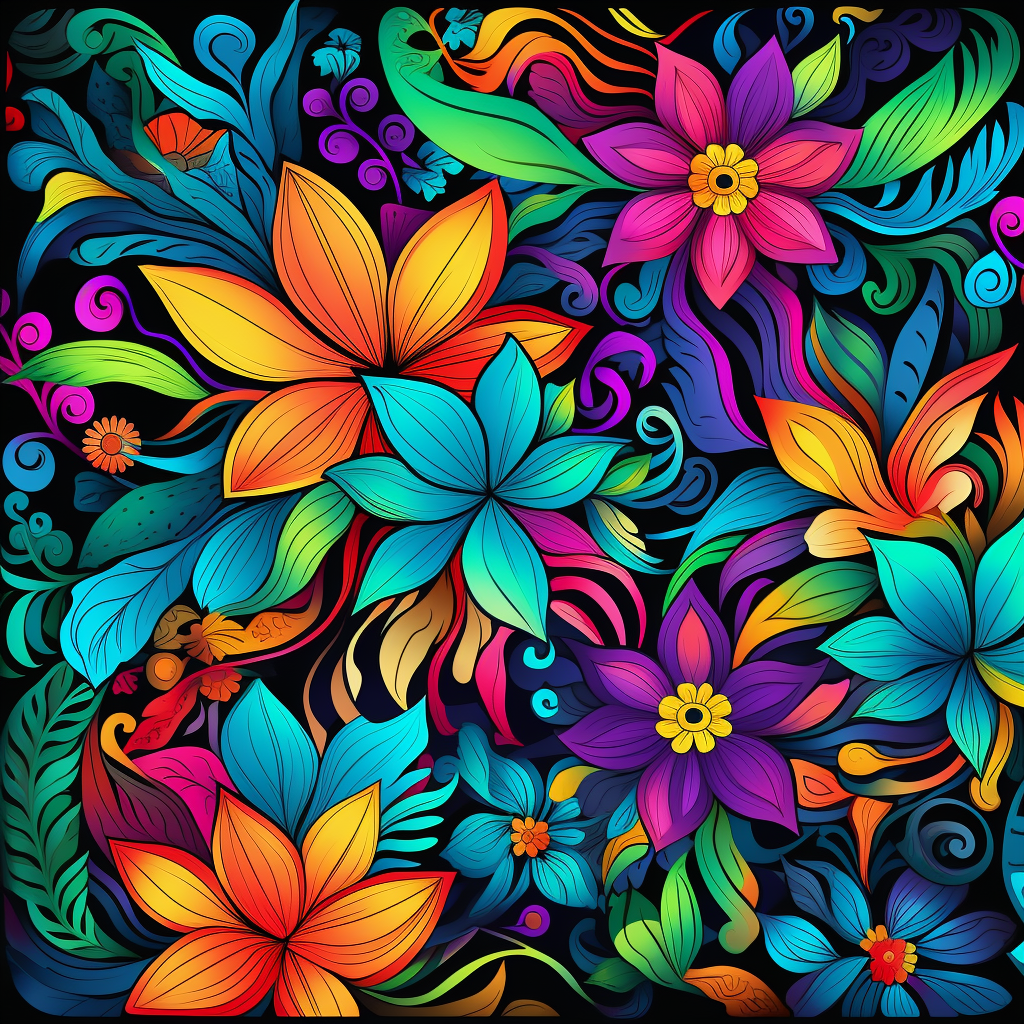 Colorful floral pattern for shirt prints