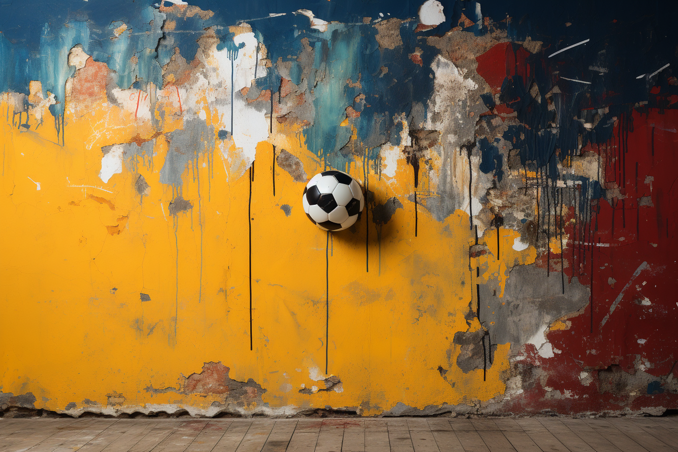 Colorful football wall exhibition