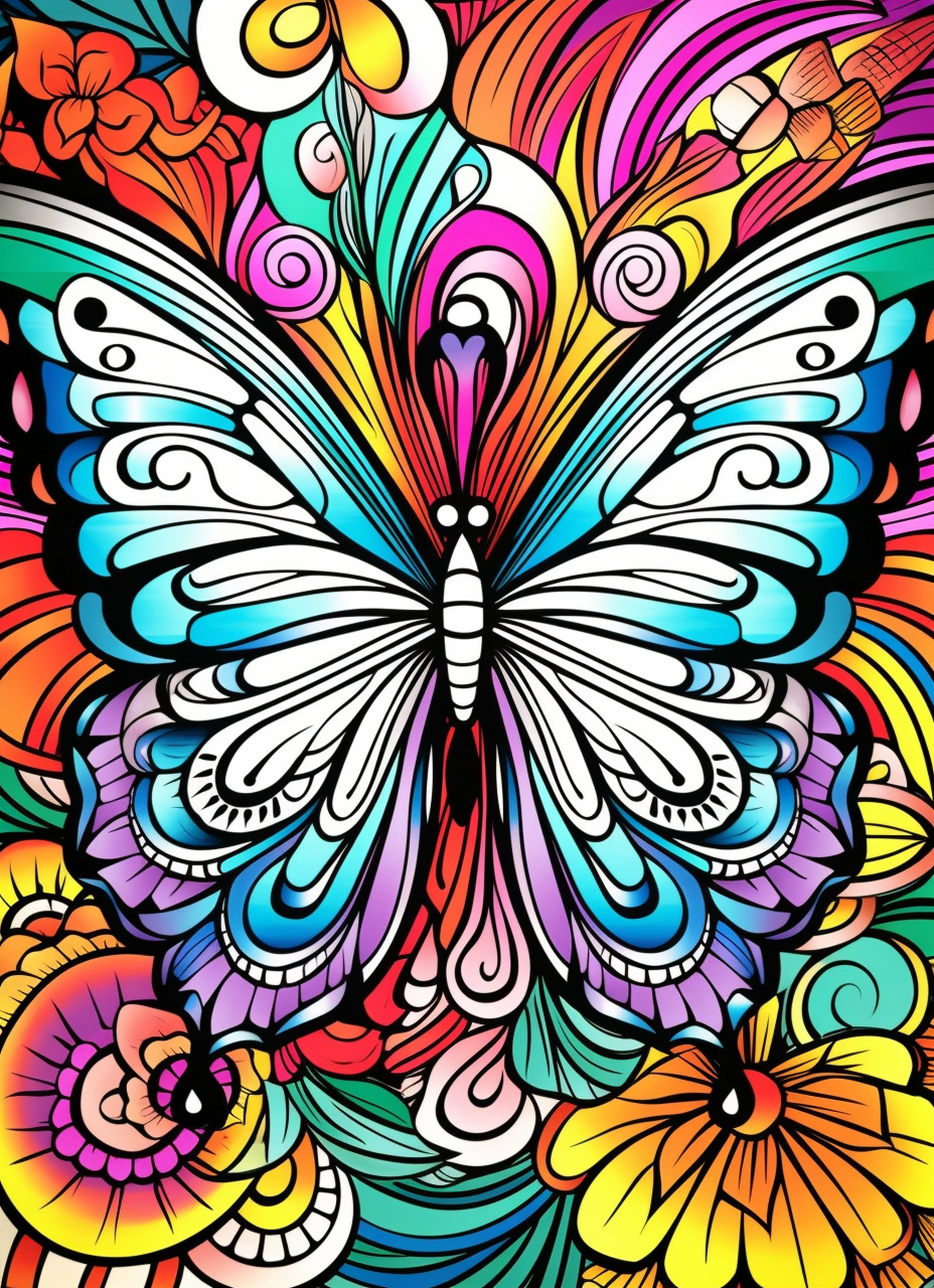 Colorful geometric butterfly patterns