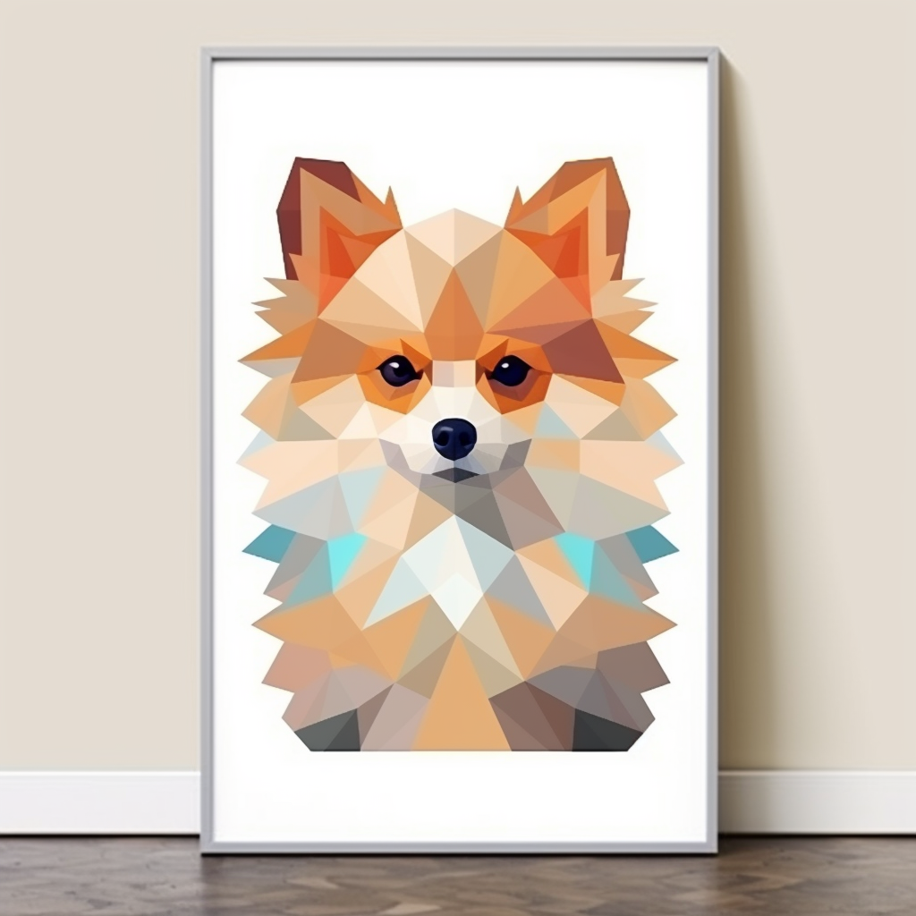 Colorful geometric pomeranian print