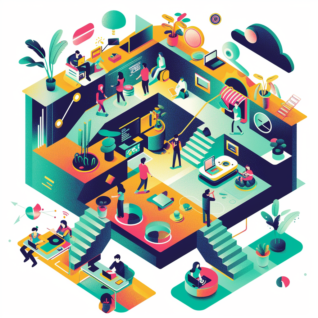 Colorful graphic for hackathon event