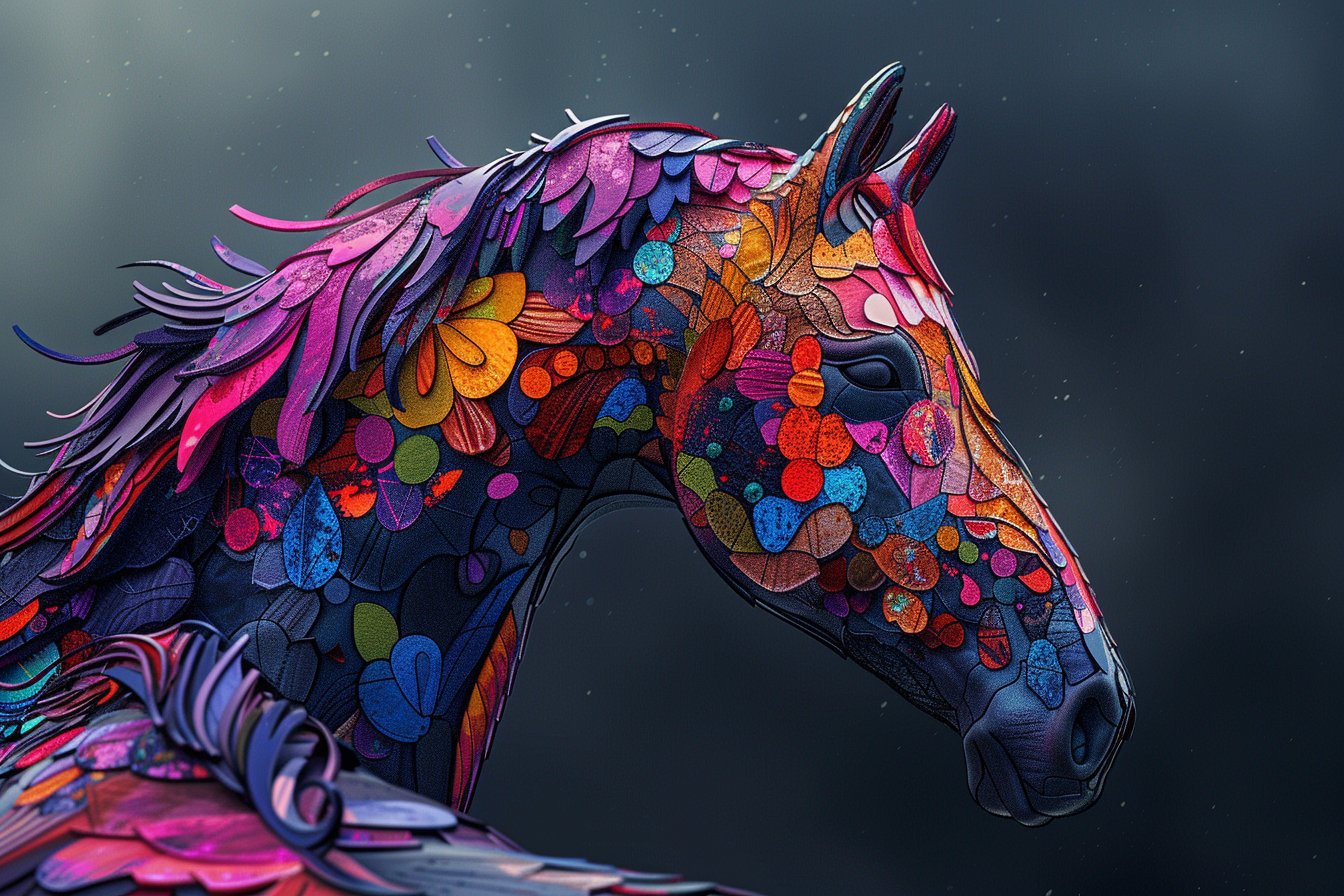 Colorful Horse Wallpaper Gothic Style