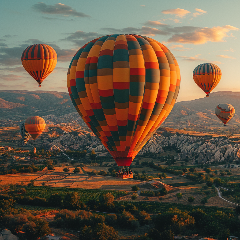 Colorful hot air balloons in the sky