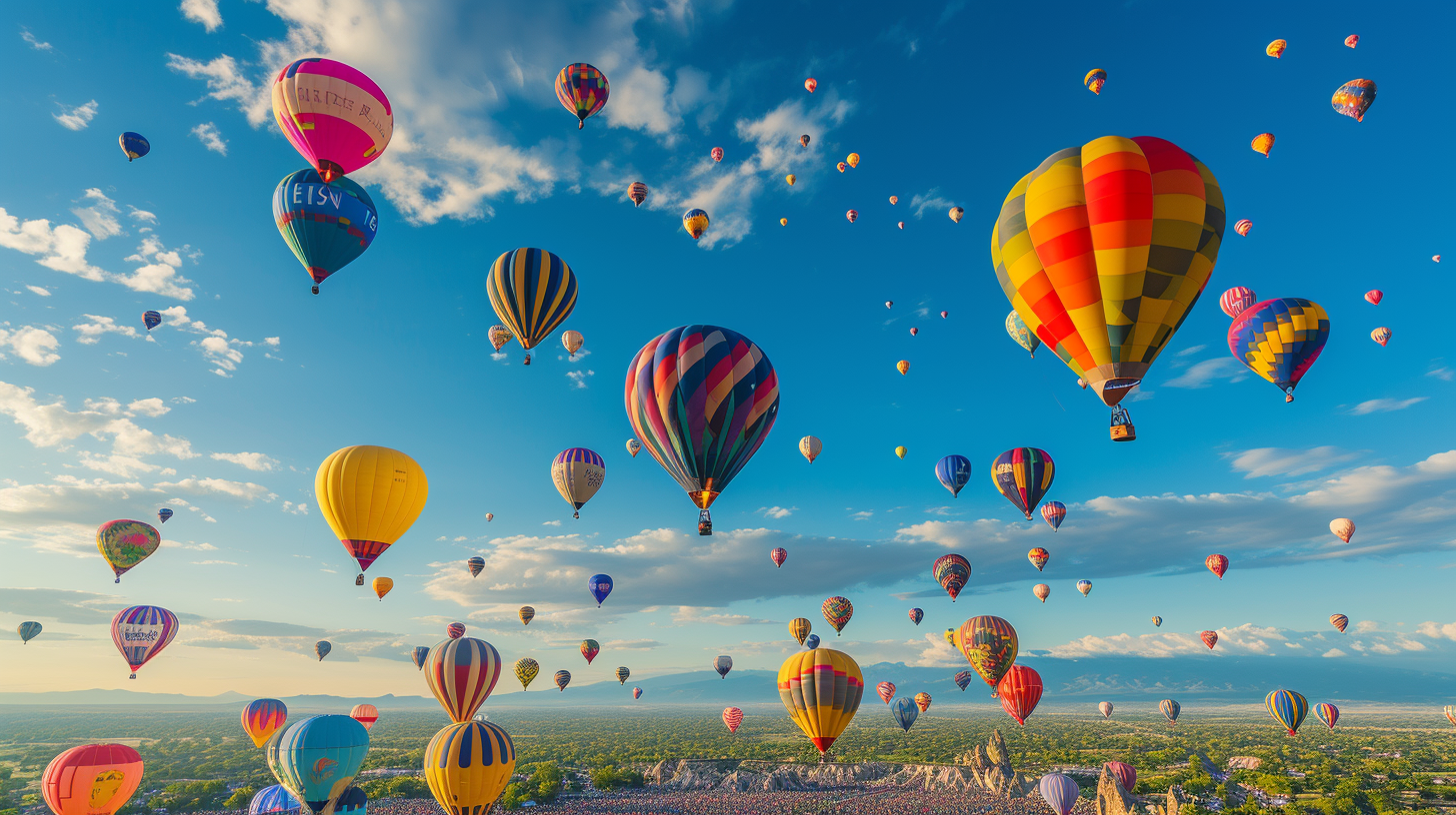 Colorful hot air balloons in the sky