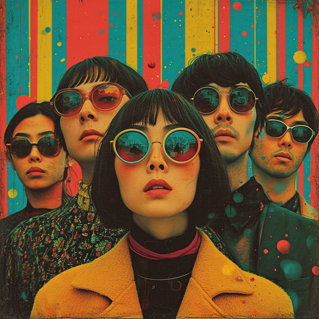 Colorful Japanese Retro Poster - Pop Psychedelic Group