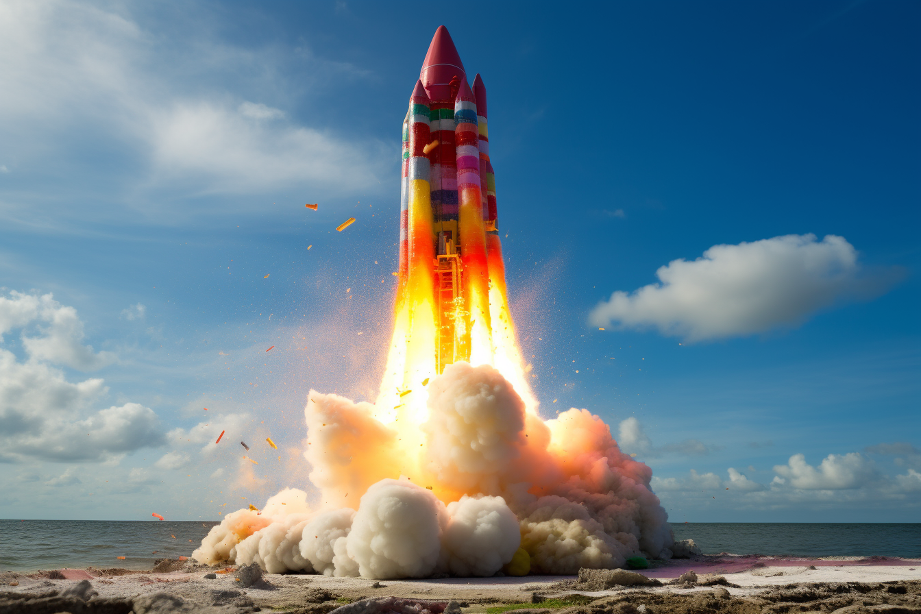 Ultrarealistic Lego Rocket Blasting Off