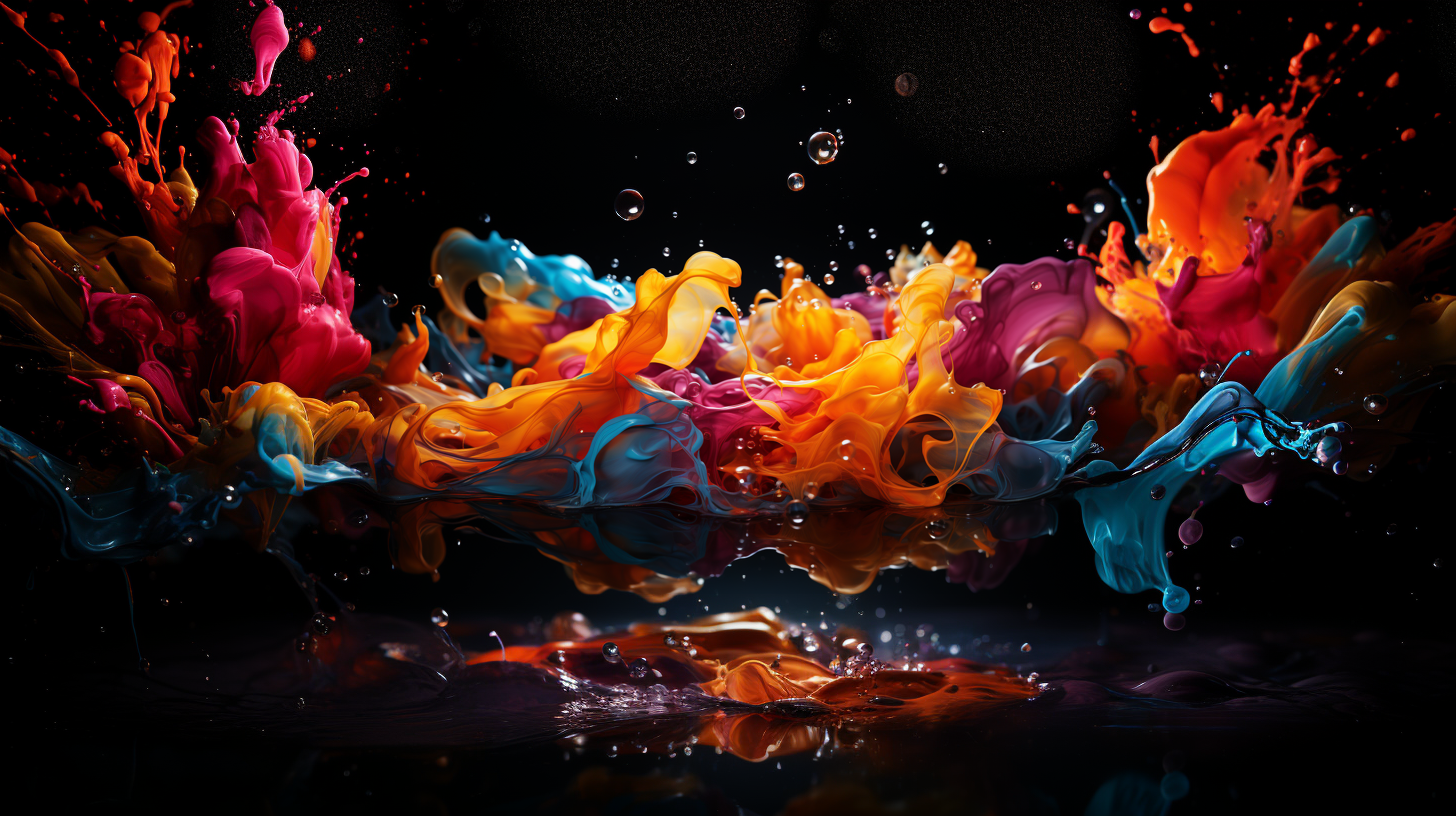 Colorful liquid simulation on dark background