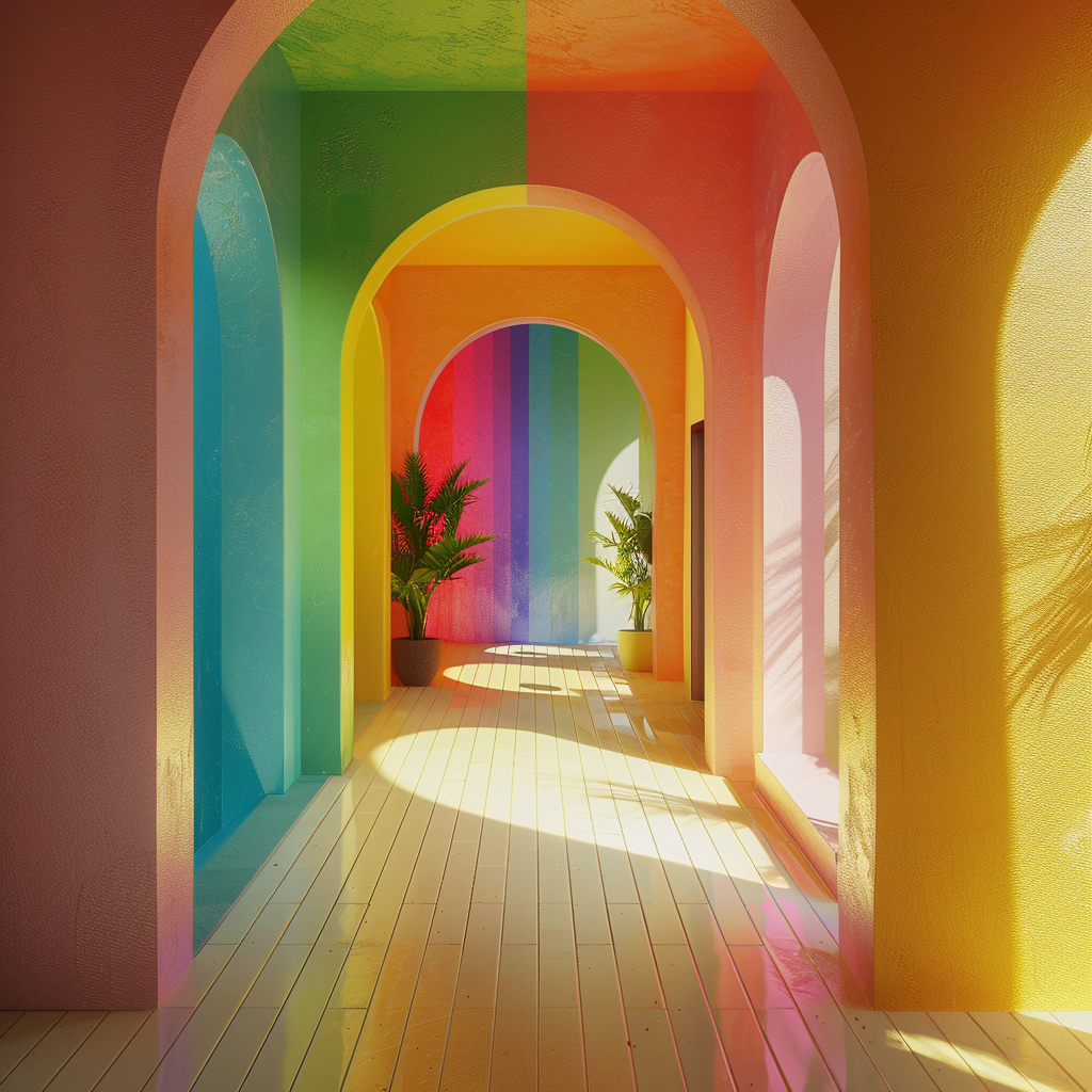 Colorful minimal Vray design textures