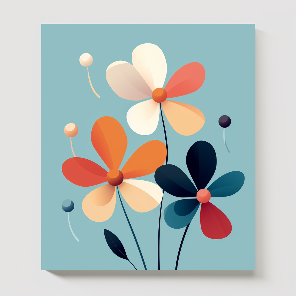 Abstract 2D Minimal Flowers Design