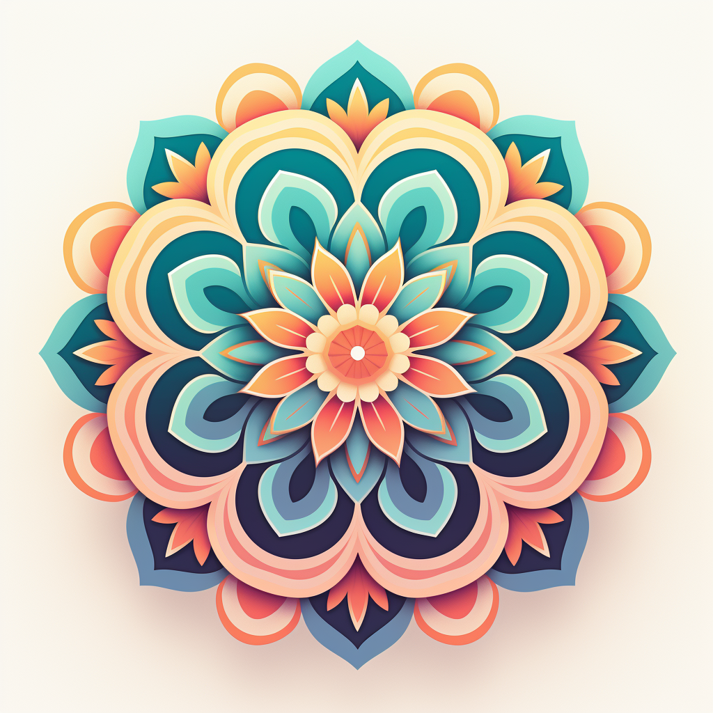 Colorful minimal mandala design