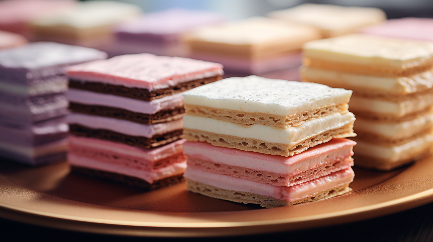 Tasty multi-layered wafer biscuit dessert