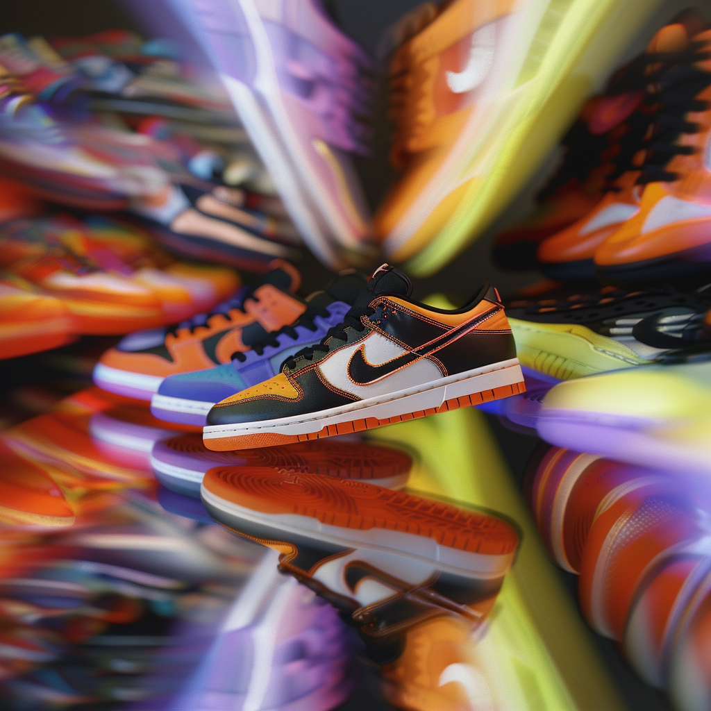 Colorful Nike Dunks Background Bokeh