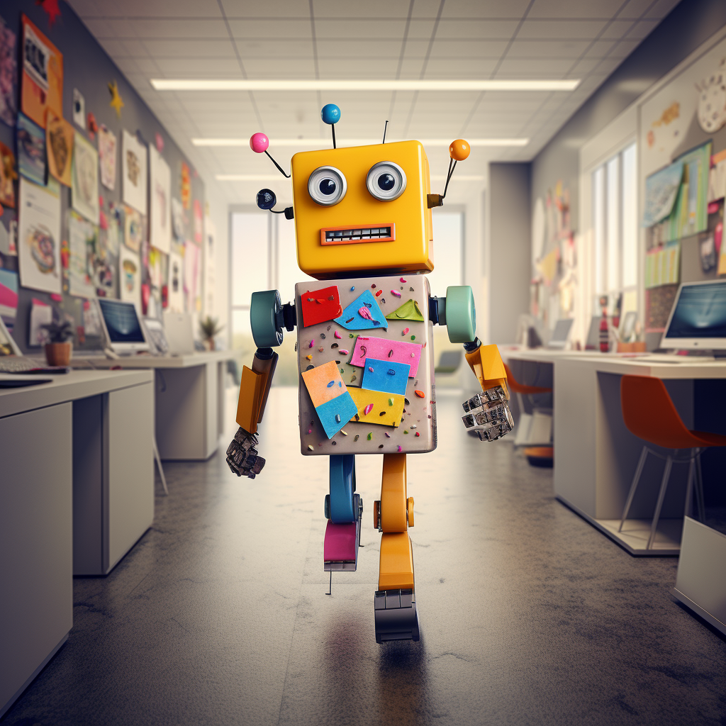 Colorful office walking robot