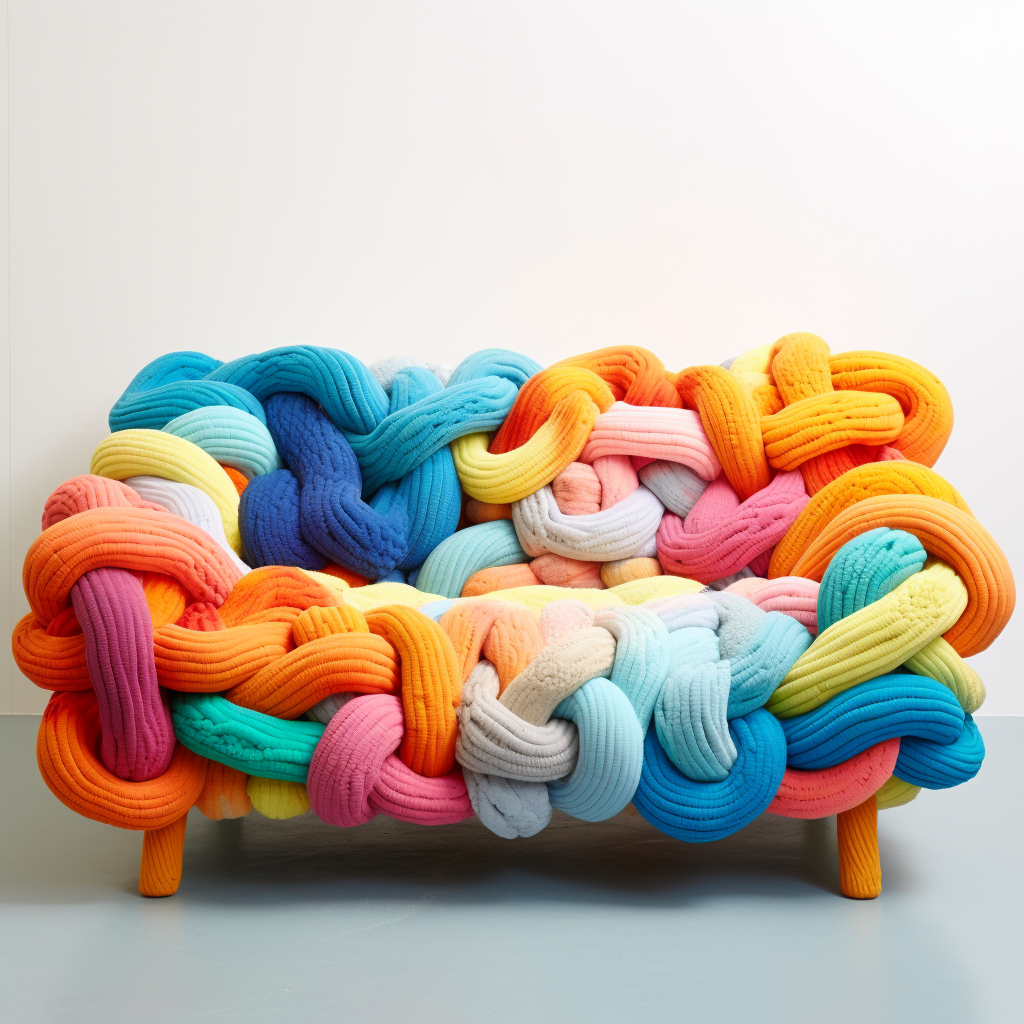 Colorful organic fiber art sofa