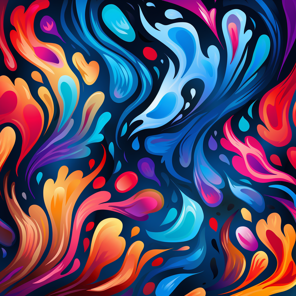 Abstract design with colorful paw prints