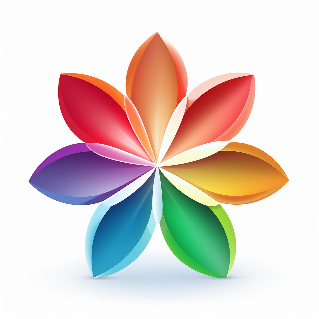 Colorful Petals Overlapping Gradient Icon