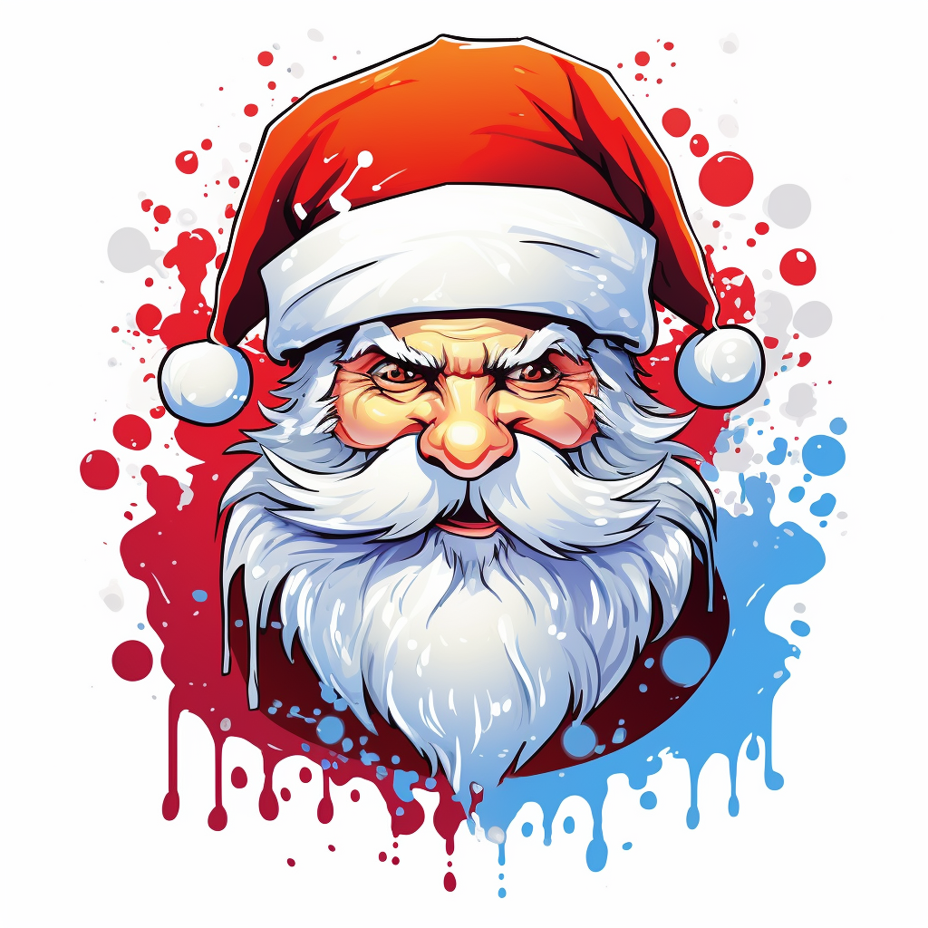 Colorful Santa Claus Dripping Artwork