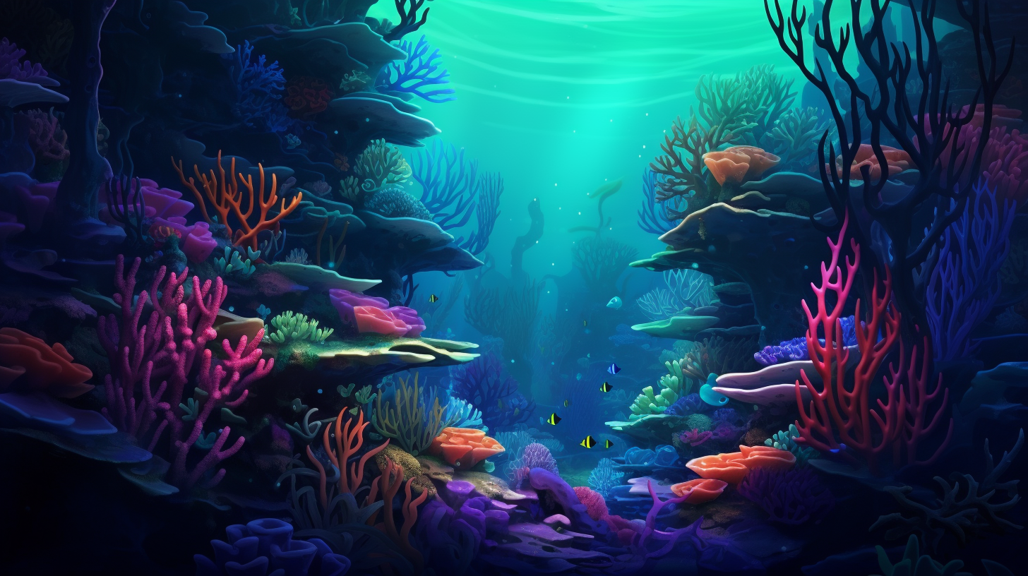 Vibrant undersea scene with Disney charm