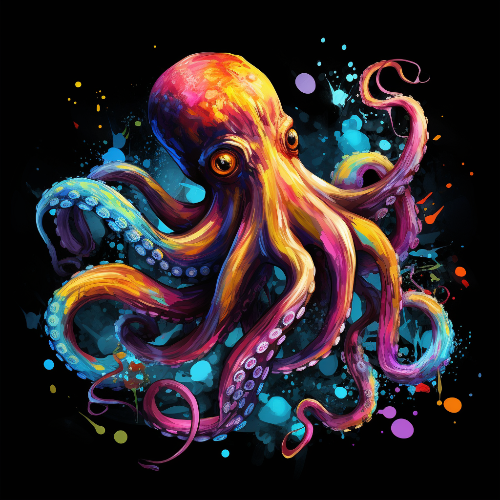 Colorful Serious Octopus Picture