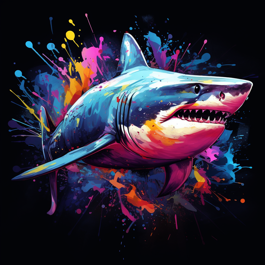 Colorful Serious Shark Picture