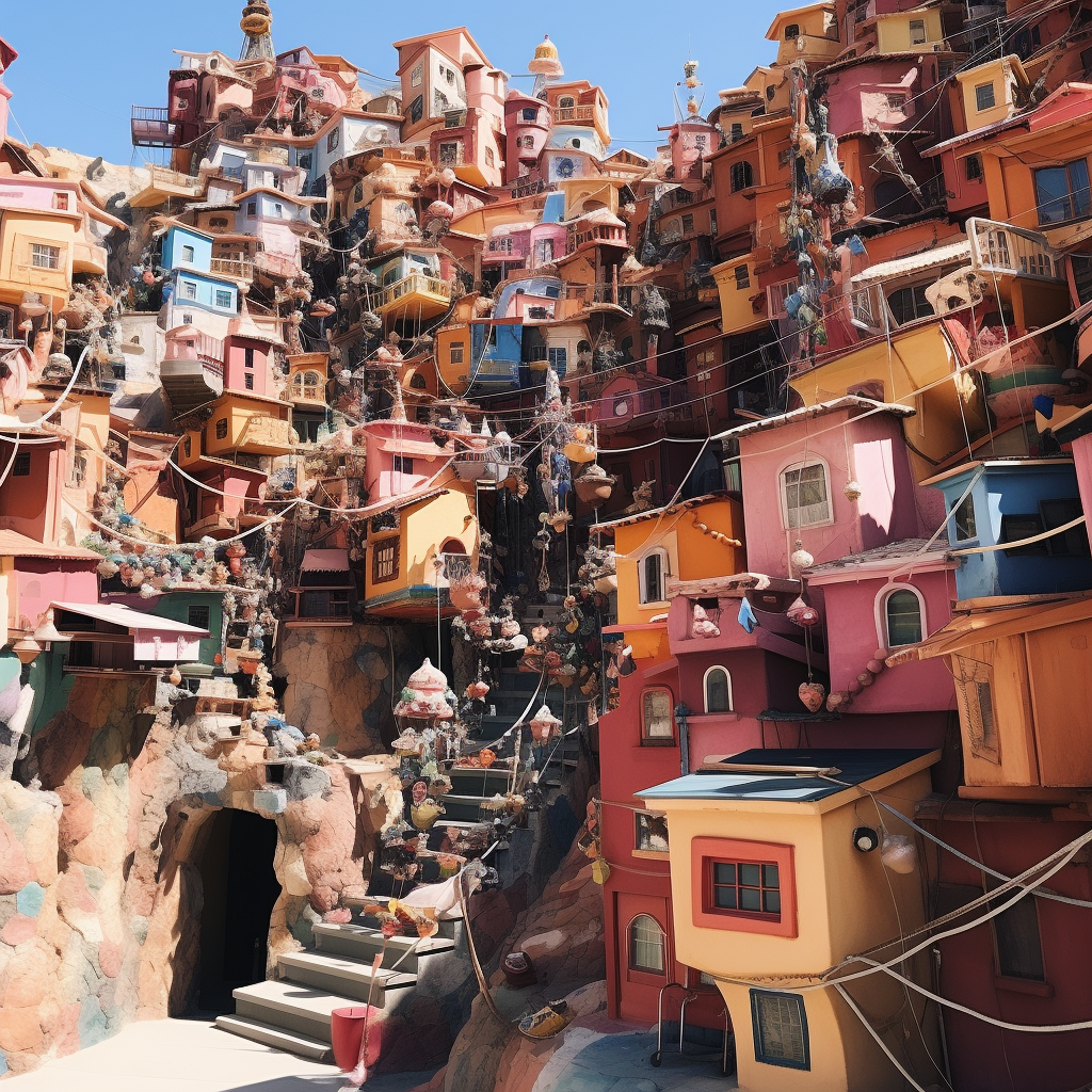 Shoe-filled Colorful Village