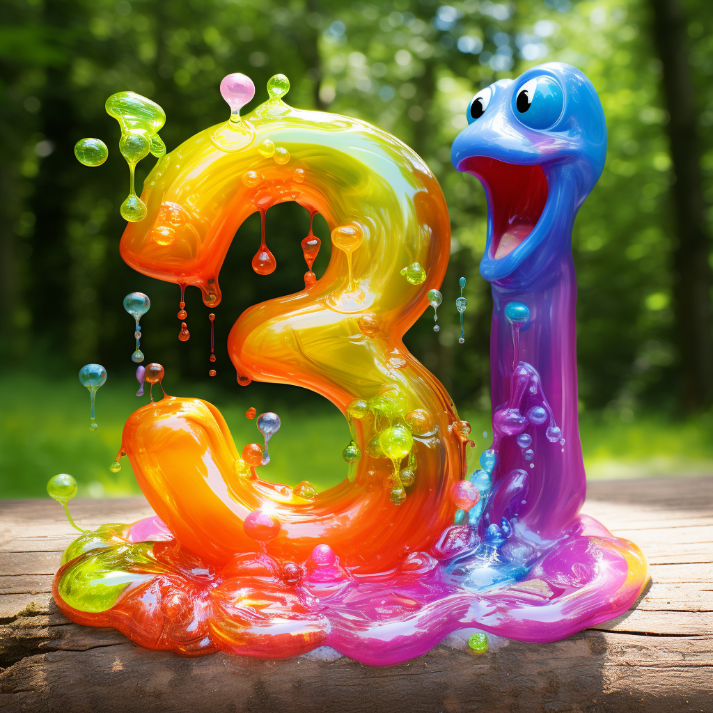 Colorful slime letters spelling  Slip The Slime