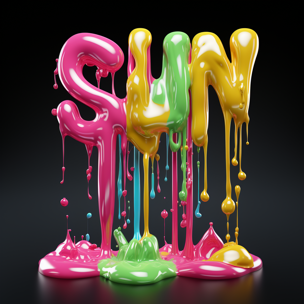 Colorful slime dripping in a viscous manner