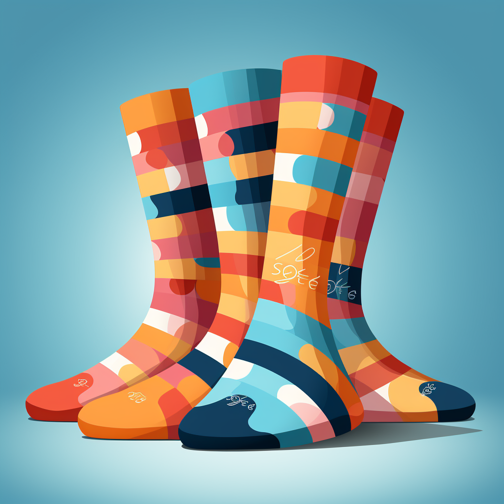 Logo featuring colorful socks for Zoey's Patreon