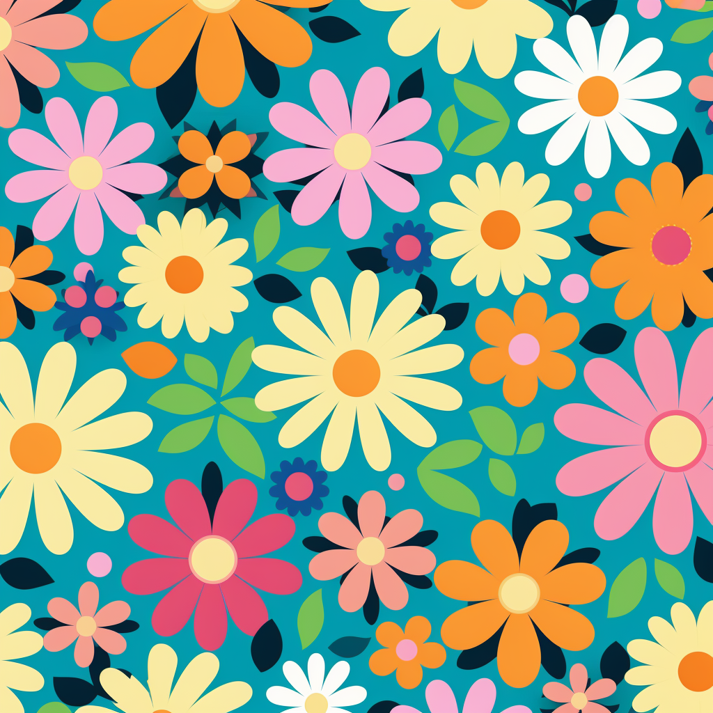 Colorful Spring Floral Pattern Tile