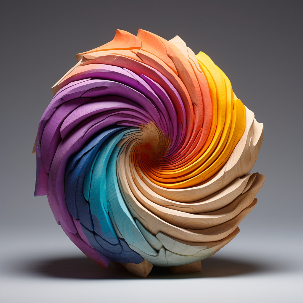 Colorful textured wood craft forms