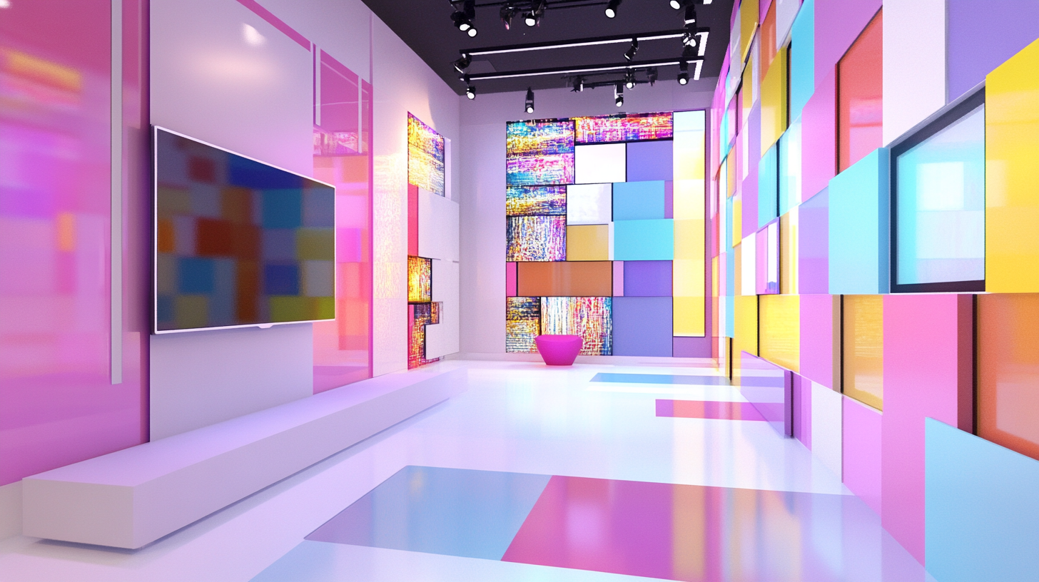 Colorful TV Wall Exhibition Display