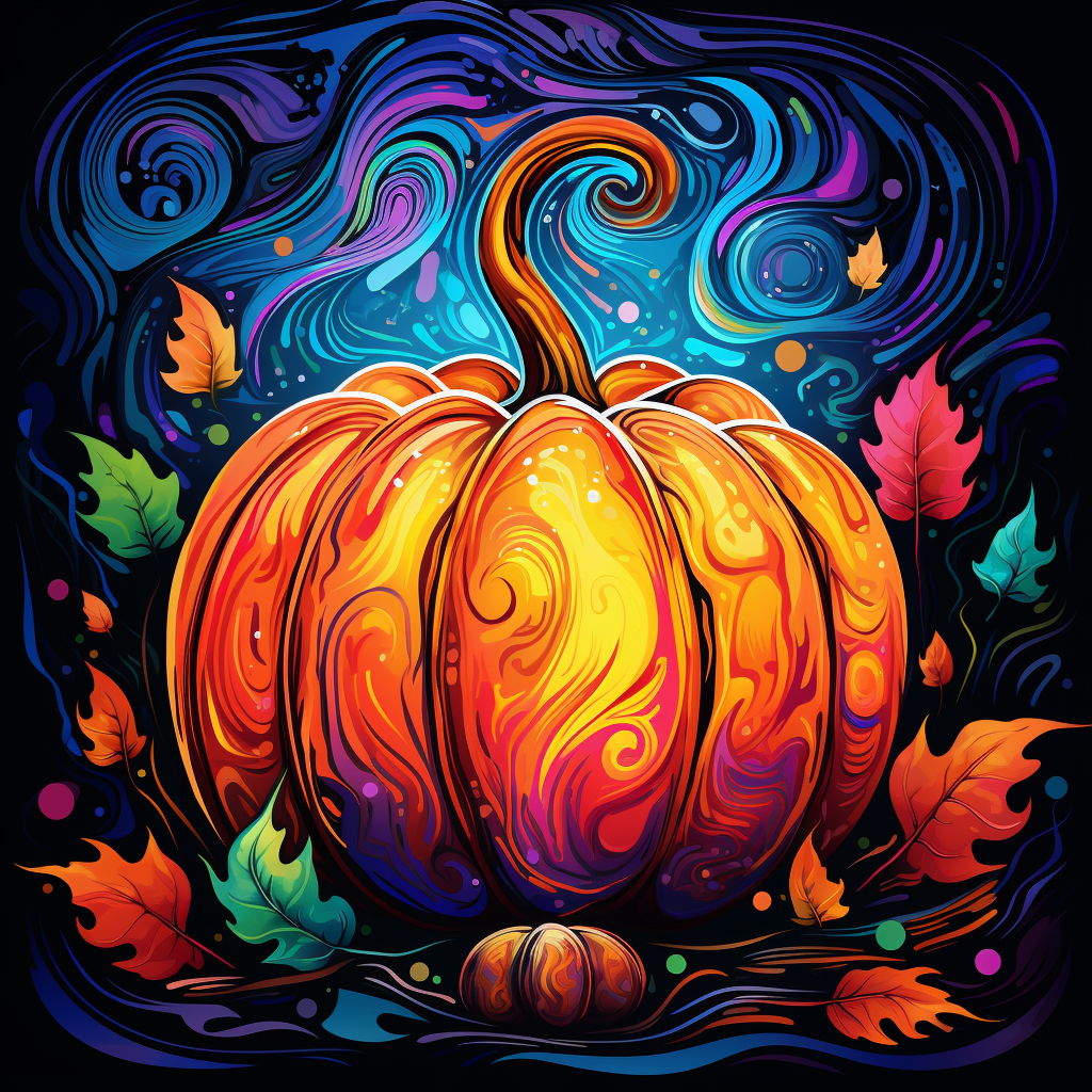 Illustration of a colorful pumpkin