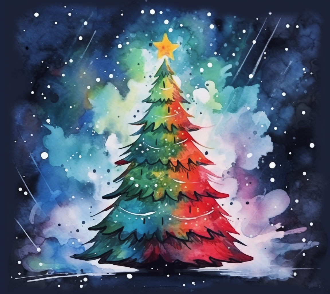 Colorful Retro Christmas Tree