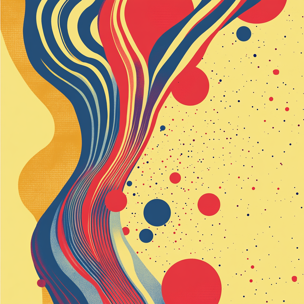 Colorful Wavy Art Poster Circles