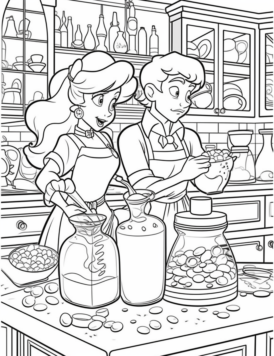 MidJourney Prompt - Coloring Book Illustration