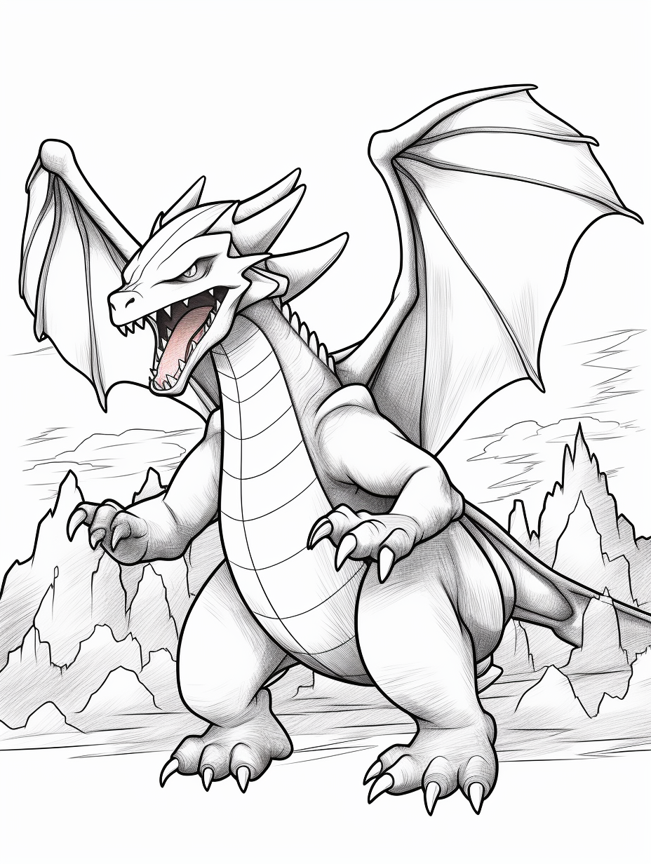 Charizard coloring book page image