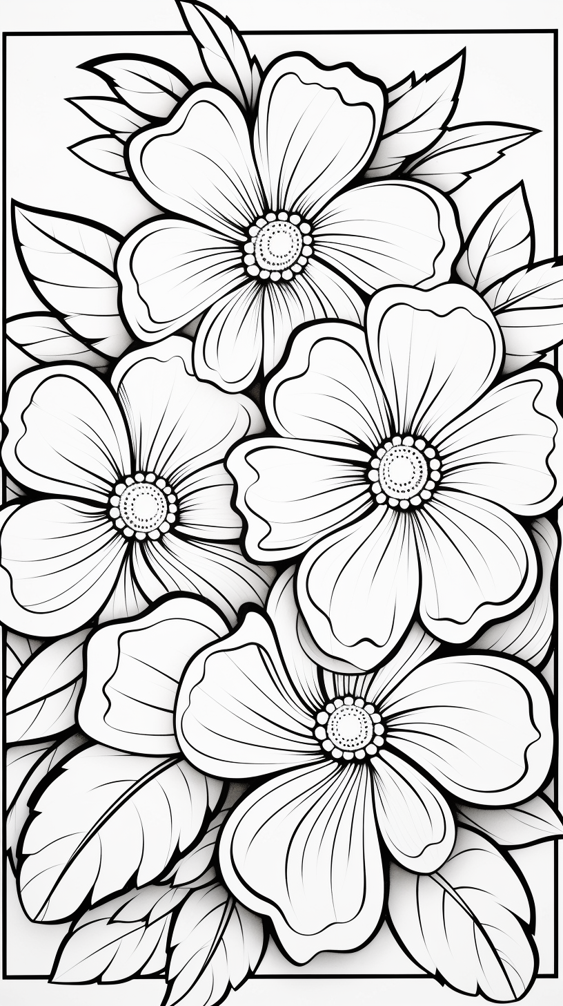 Coloring flowers with geometric background