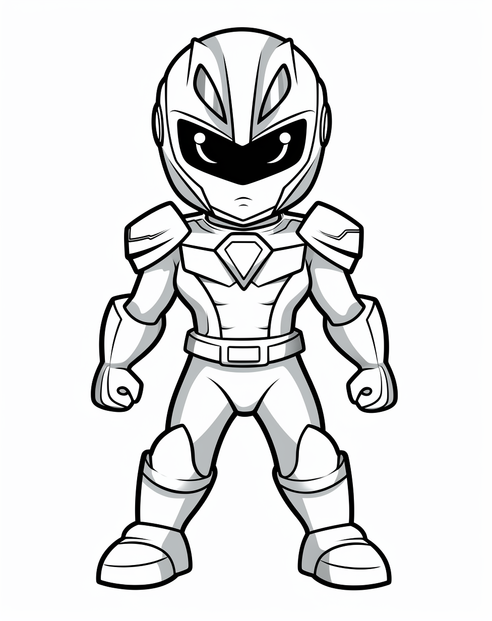 Power Rangers ducking motion coloring page